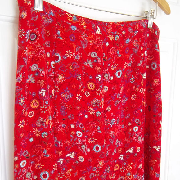 Christopher & Banks Dresses & Skirts - Christopher & Banks Red Floral Skirt